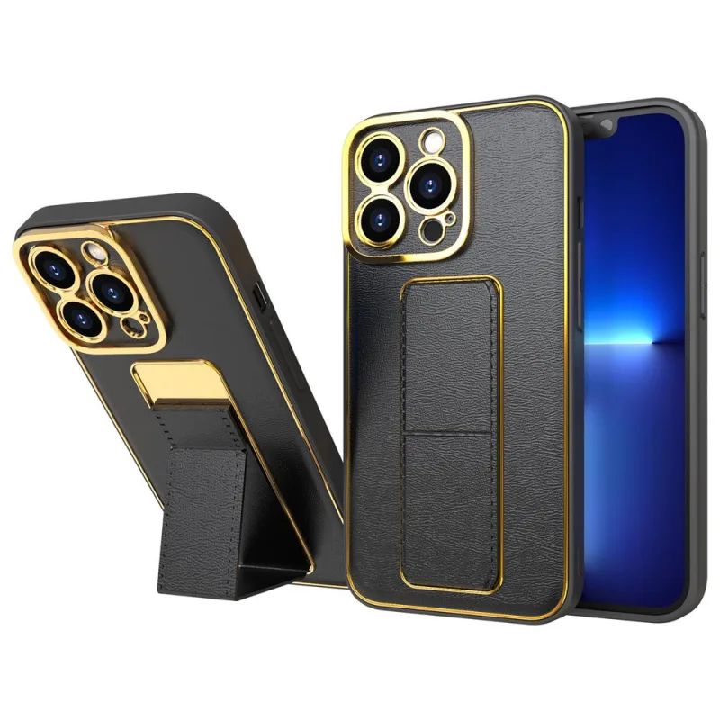 Nové puzdro Kickstand Case Puzdro na iPhone 12 so stojanom čierne