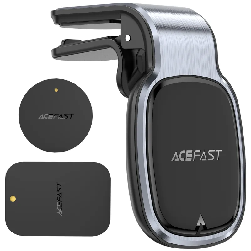 Magnetický držiak vzduchového ventilu do auta Acefast D16 – nevyžaduje sa MagSafe – sivý