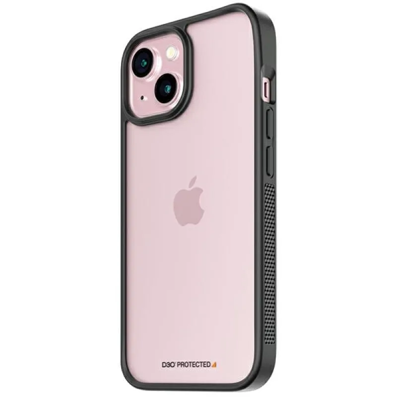 Puzdro PanzerGlass ClearCase s vojenskou certifikáciou na iPhone 15 – priehľadné a čierne