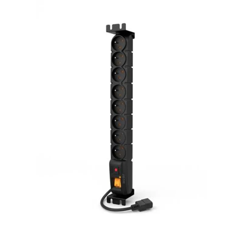 19" napájací panel ACAR S8/ 3m 8x230V-3m IEC320 C14 96082