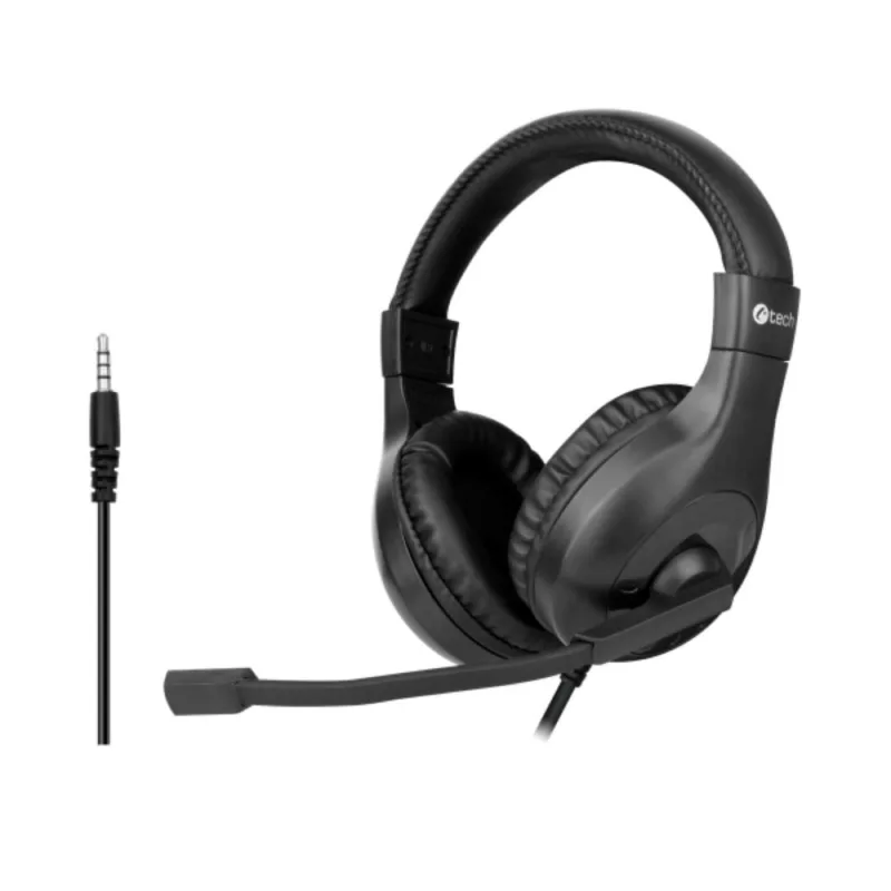 C-TECH Sluchátka MHS-05, 3, 5mm jack, k PC, černá MHS-05