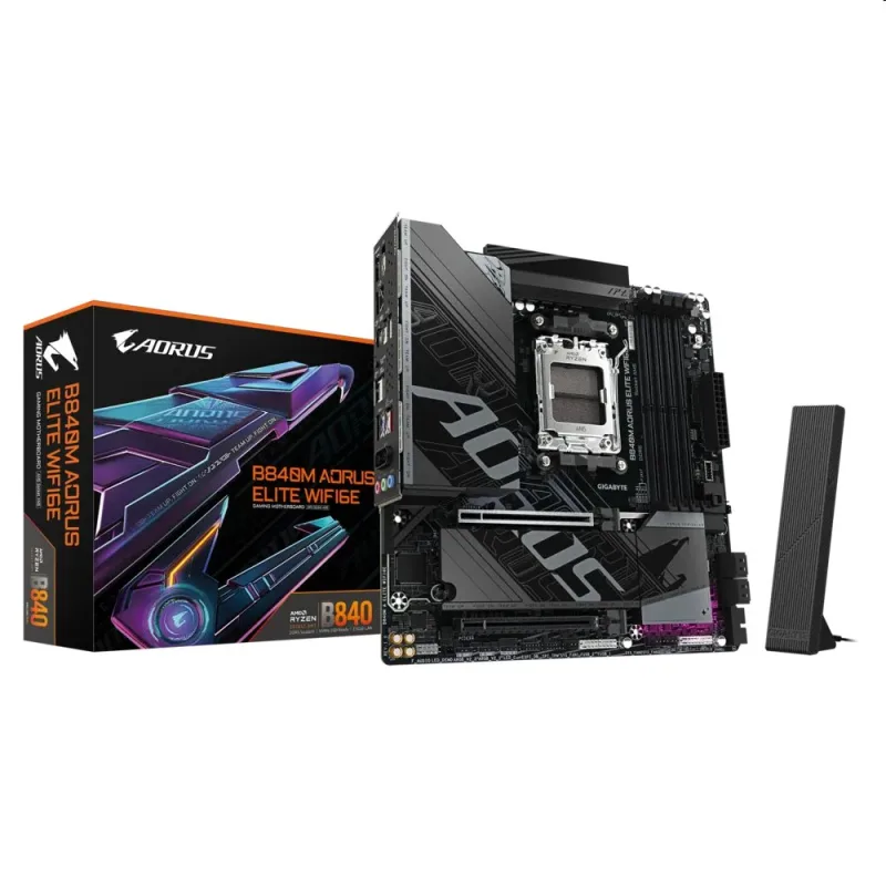 Gigabyte AORUS B840M ELITE WIFI6E, AMD B840, AM5, 4xDDR5, mATX