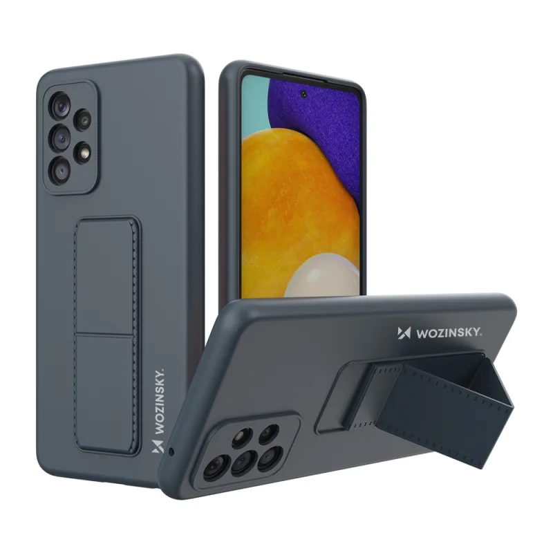 Silikónový obal Wozinsky Kickstand Case so stojanom pre Samsung Galaxy A73 tmavomodrý