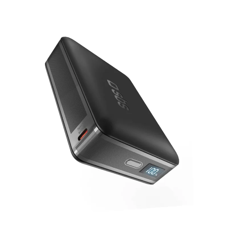 SBS HD 30W 10000mAh USB-C Powerbanka s LCD displejom - čierna