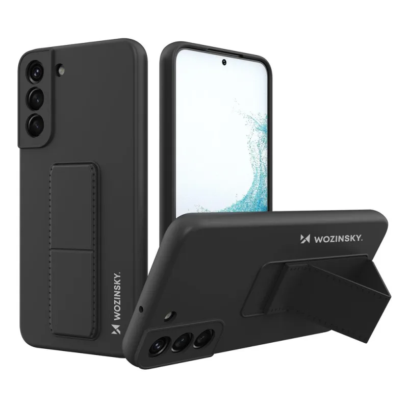Silikónový obal Wozinsky Kickstand Case so stojanom pre Samsung Galaxy S22+ čierny