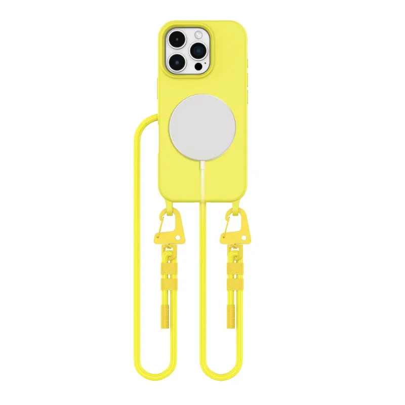 Puzdro Tech-Protect MagNecklace MagSafe so šnúrkou pre iPhone 16 Pro Max – žlté