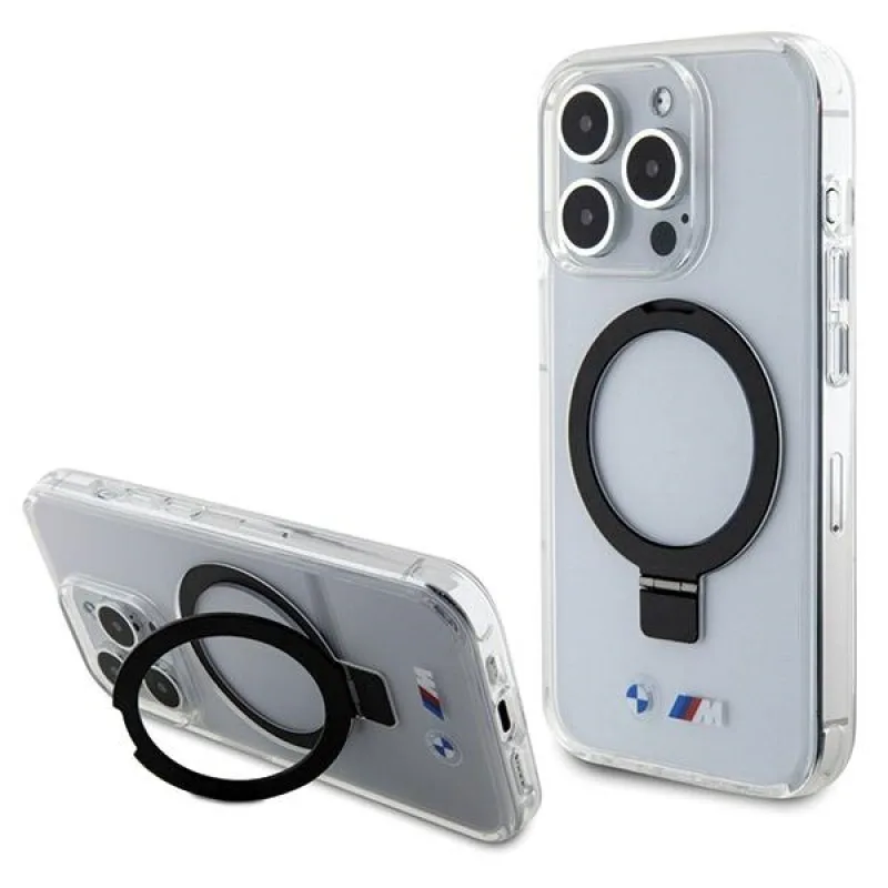 BMW Ring Stand M Collection puzdro MagSafe pre iPhone 15 Pro Max - priehľadné