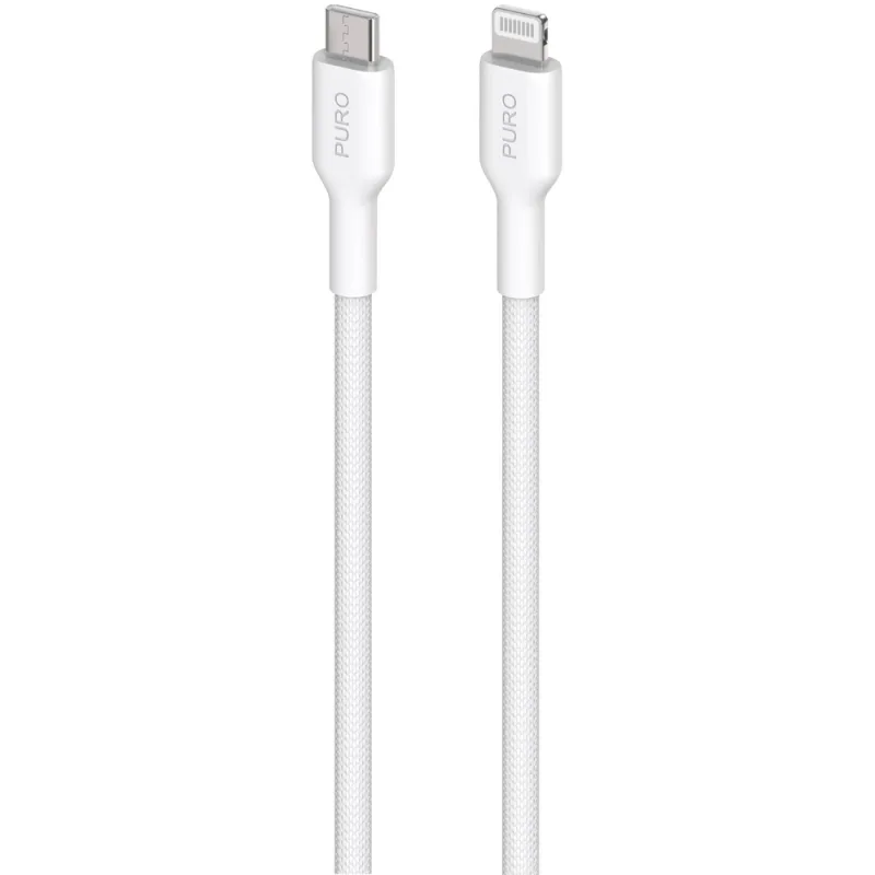 Puro Fabrik USB-C - Lightning kábel s MFI 1,2 m - biely