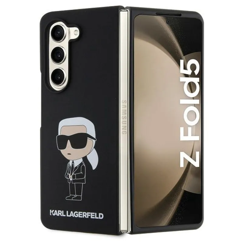Karl Lagerfeld KLHCZFD5SNIKBCK Z Fold5 pevné puzdro čierne/čierne Silikónový Ikonik
