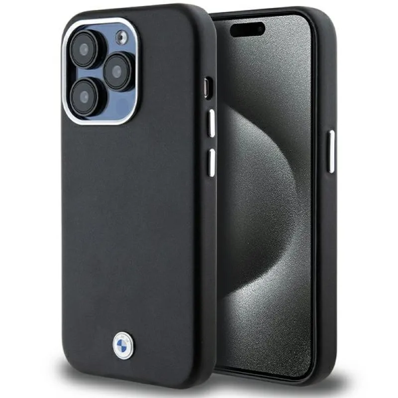 BMW Signature Wrapped Metal MagSafe puzdro pre iPhone 14 Pro - čierne