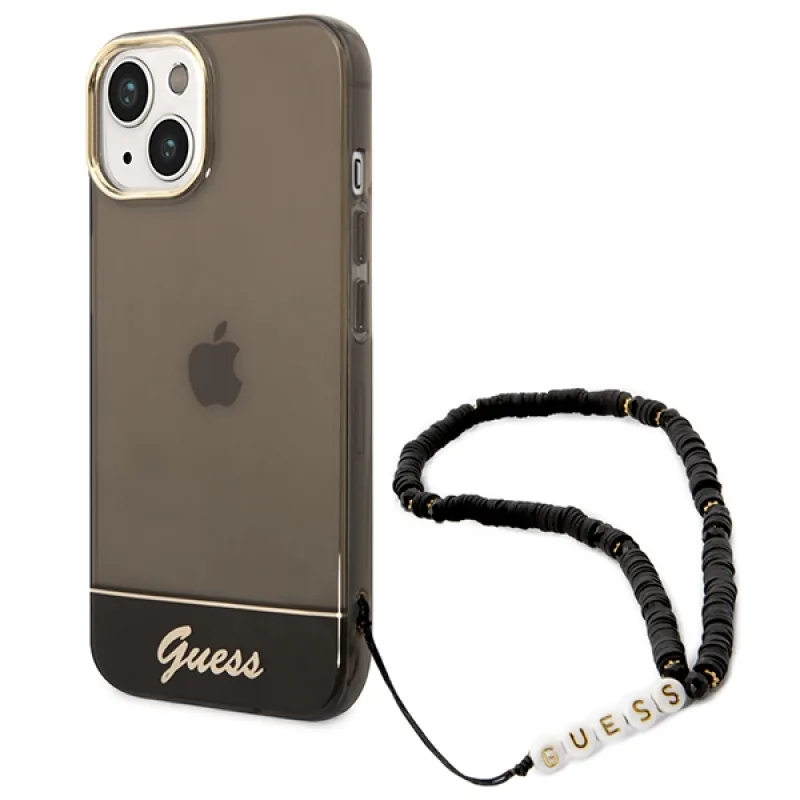 Guess GUHCP14MHGCOHK iPhone 14 Plus 6,7" čierno/čierne pevné puzdro Translucent Pearl Strap