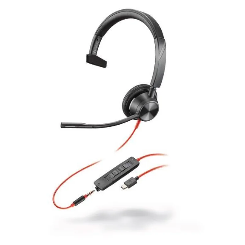 Poly Blackwire 3315 MS Teams náhlavní souprava, 3.5 mm jack + USB-C/…