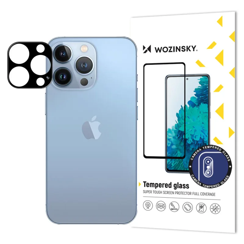 9H tvrdené sklo pre iPhone 15 Pro Max Wozinsky Full Camera Glass - čierne