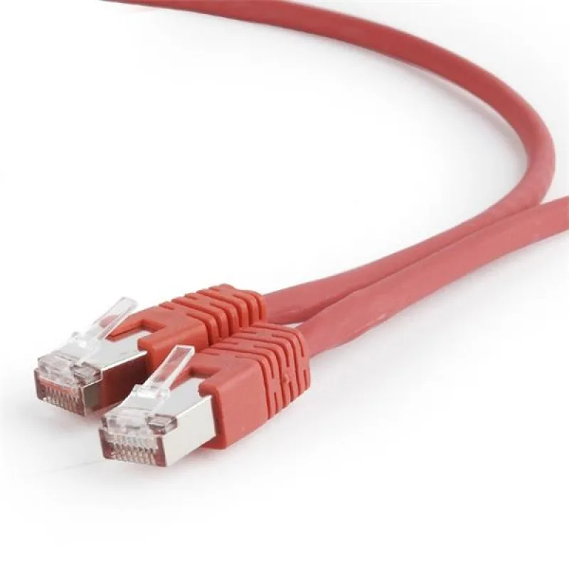 Gembird patch kábel S/FTP Cat. 6A LSZH, 3 m, červený PP6A-LSZHCU-R-3M