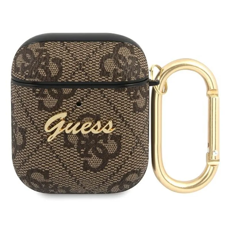 Guess GUA24GSMW kryt AirPods hnedý / hnedý 4G Script Metal Collection