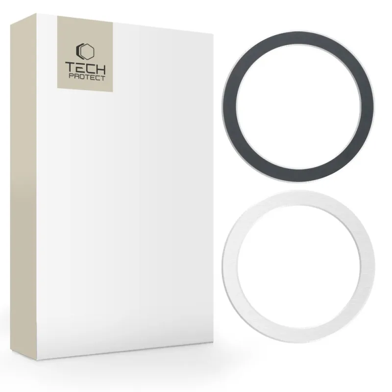Tech-Protect MagMat MagSafe magnetický prsteň univerzálny - čierno/strieborný (2 ks)