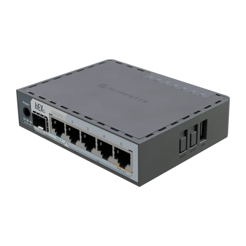 MIKROTIK RouterBOARD hEX S (2025) + L4 (950MHz, 512 MB RAM, 5xGLAN switch 1x SFP2.5G, USB, plastic case, zdroj)