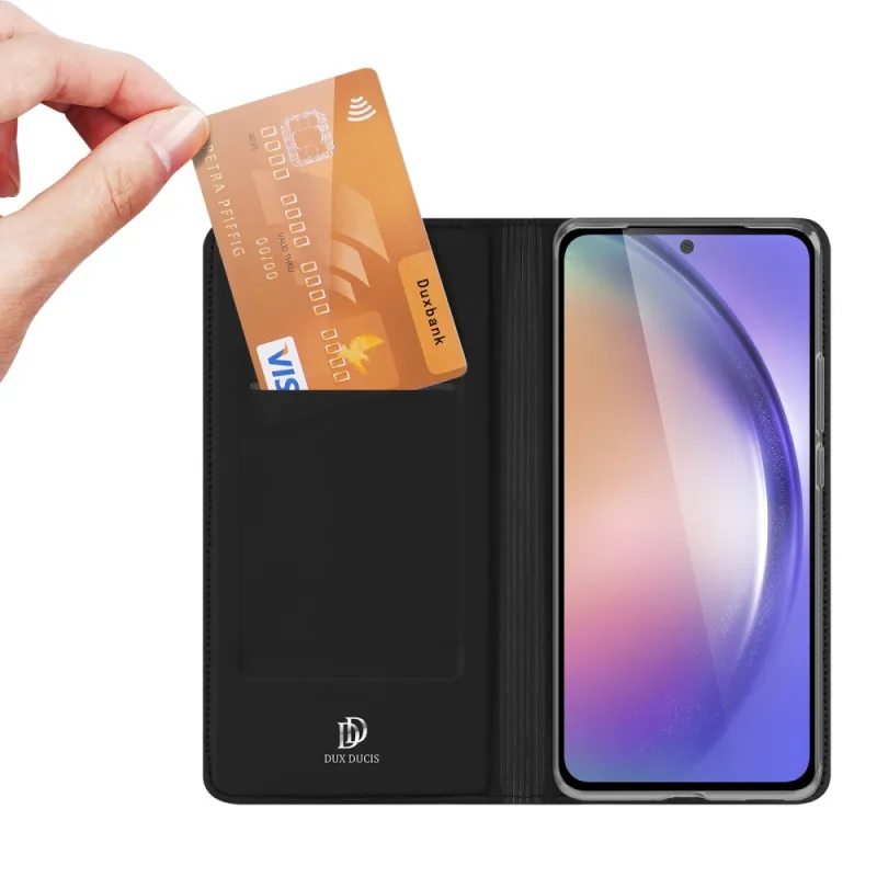 Puzdro Dux Ducis Skin Pro s chlopňou a slotom na kartu pre Samsung Galaxy A55 5G - čierne