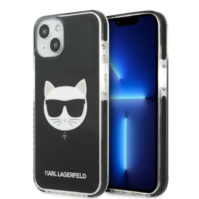 Karl Lagerfeld KLHCP13STPECK Pevné puzdro iPhone 13 mini 5,4" čierno/čierna hlava Choupette