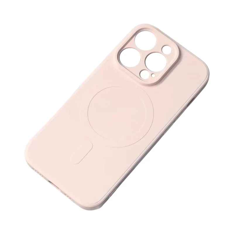 MagSafe kompatibilné silikónové puzdro pre iPhone 15 Silicone Case - ružové