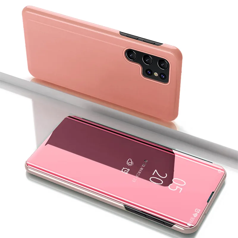Priehľadné puzdro pre Samsung Galaxy S25 Ultra Flip Cover – ružové