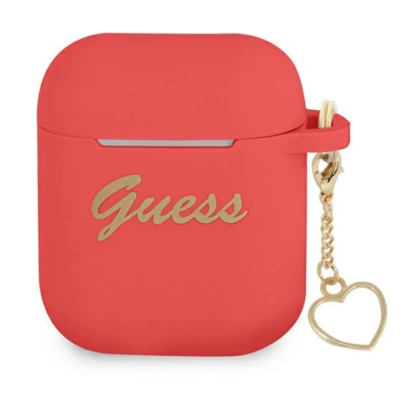 Guess GUA2LSCHSR kryt AirPods červeno/červený Silicone Charm Heart Collection