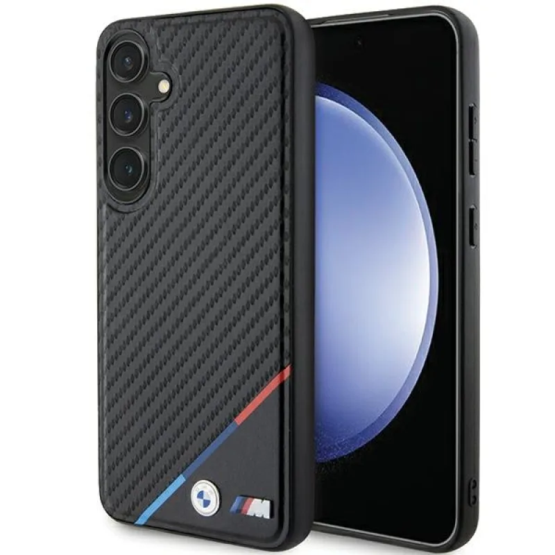 BMW BMHMS24S23PUDTK S24 S921 čierne/čierne pevné puzdro Carbon Tricolor Line MagSafe