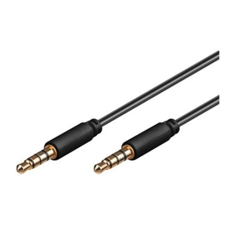 PremiumCord Kábel Jack 3.5mm 4 pinový M/ M, 2m kjack4mm2