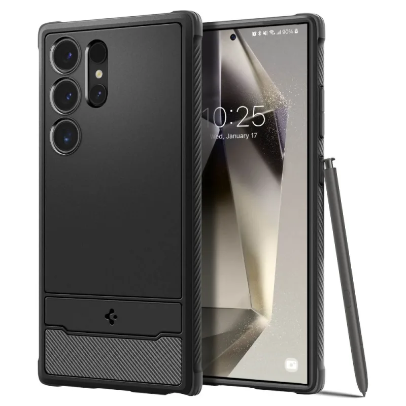 Puzdro Spigen Rugged Armor pre Samsung Galaxy S24 Ultra – matné čierne