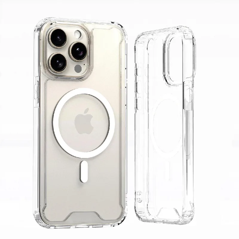 Priehľadné rohové puzdro MagSafe pre iPhone 16 Pro Max – priehľadné