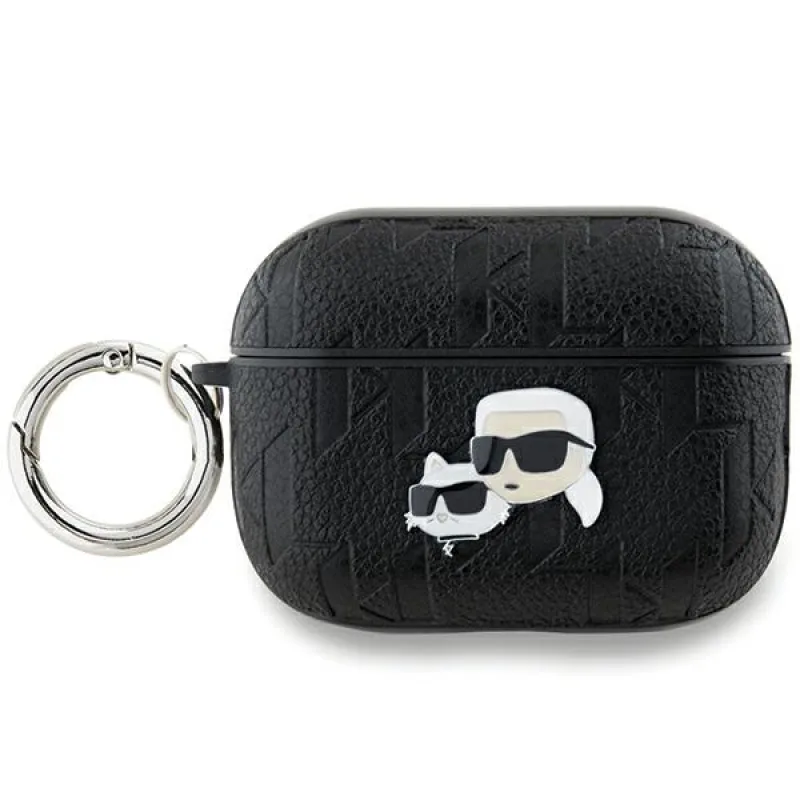 Karl Lagerfeld Monogram Karl & Choupette Head Case pre AirPods Pro 2 - čierne