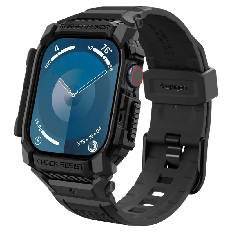 Puzdro Spigen Rugged Armor pre Apple Watch 10 46 mm – čierne