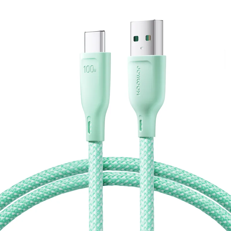Joyroom Multi-Color Series S-A34 USB-A / USB-C kábel 100W 1m - zelený