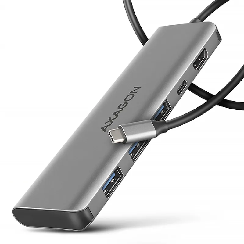 AXAGON HMC-5H, USB 5Gbps hub, 3x USB-A, HDMI 4k/ 30Hz, PD 100W, …