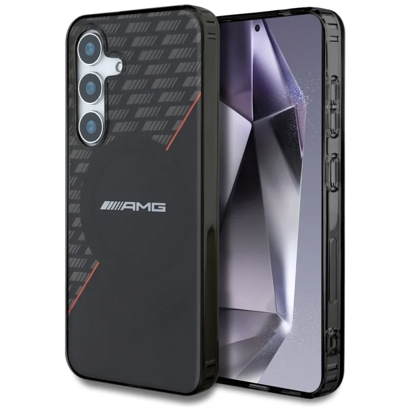 Puzdro AMG Double Layer Rhombs MagSafe pre Samsung Galaxy S25+ – čierno/červené