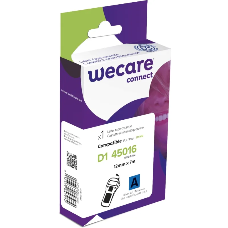 WECARE ARMOR páska kompatibilná s DYMO S0720560, Black/ Blue, 12MM*7M…