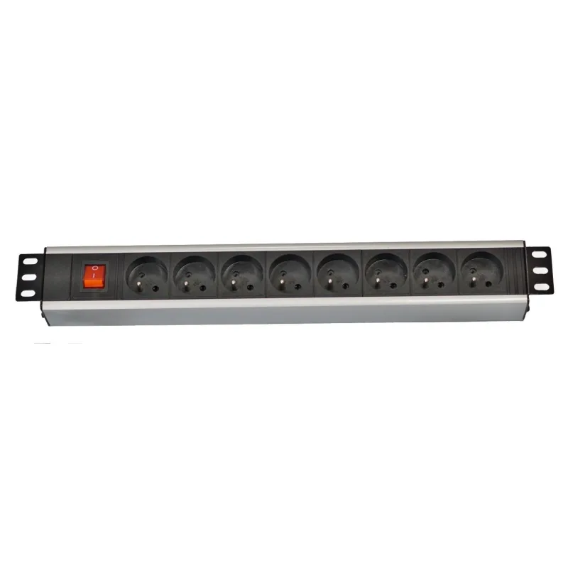 19" rozvodný panel LEXI-Net 8x230V, ČSN, vypínač, indikátor…