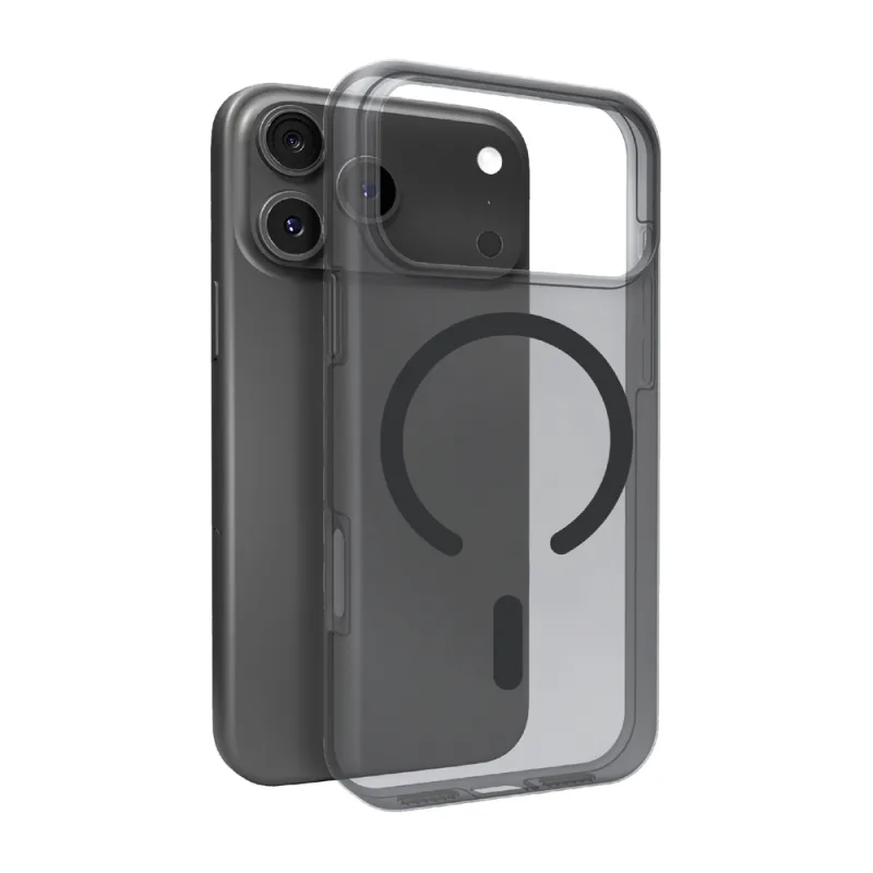 Kompatibilné silikónové puzdro Puro Daylight Magsafe pre iPhone 17 Pro Max – priesvitné čierne