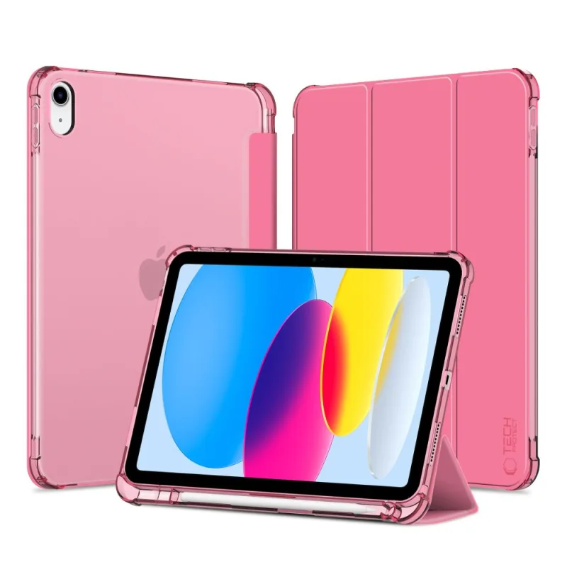 Hybridné puzdro na pero Tech-Protect SC pre iPad 10/2022 – ružové – priehľadné