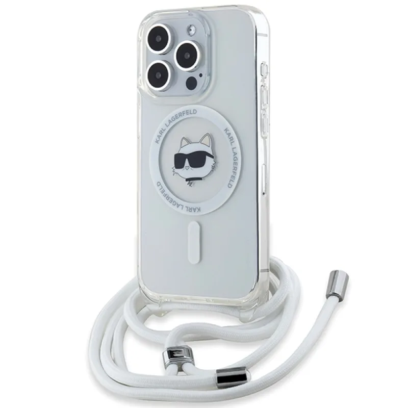 Puzdro Karl Lagerfeld IML Choupette Head & Cord MagSafe pre iPhone 13 Pro Max - priehľadné