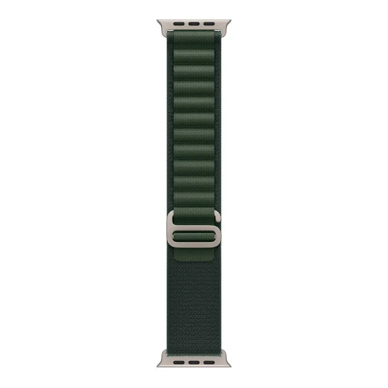 Apple Watch 49mm Dark Green Alpine Loop - Small - Natural Titanium Finish…