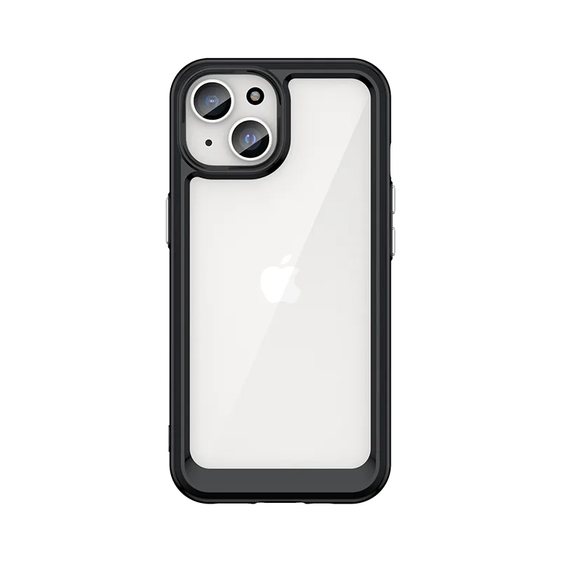 Vystužený obal s flexibilným rámom pre iPhone 15 Plus Outer Space - čierny