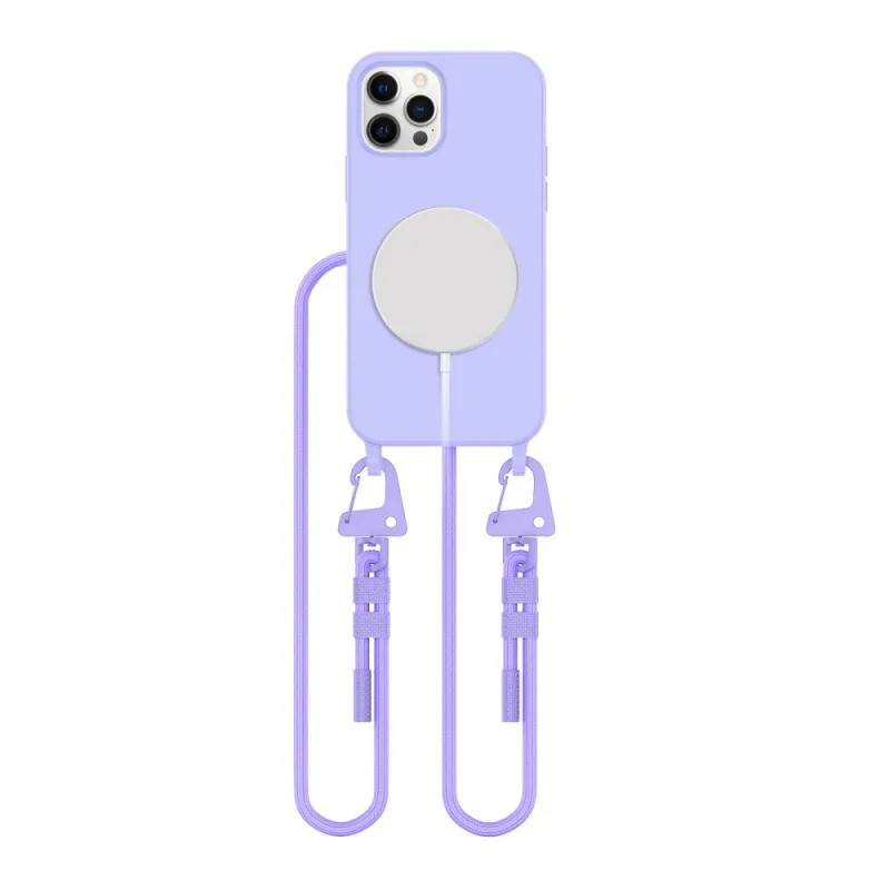 Puzdro MagSafe Tech-Protect MagNecklace pre iPhone 12 / 12 Pro – levanduľa