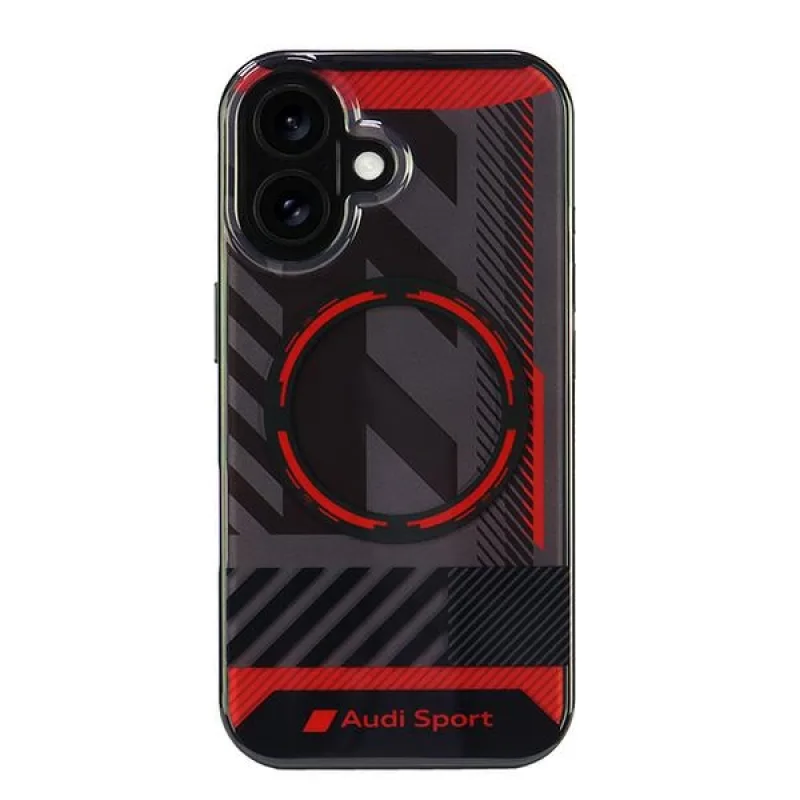 Audi IML Sport MagSafe iPhone 16 6,1" čierno/čierne pevné puzdro AUS-IMLMIP16-RSQ/D2-BK