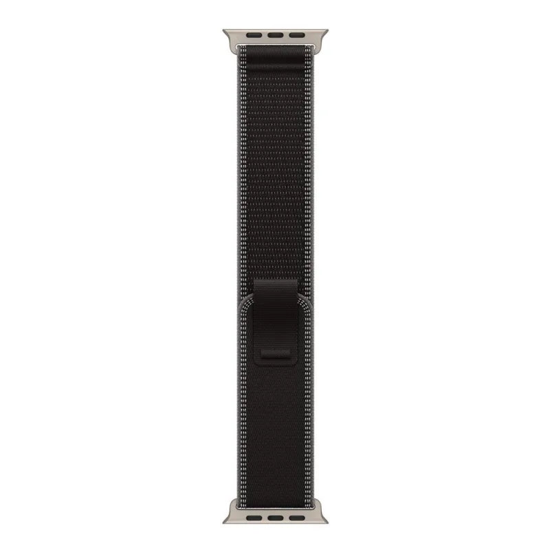 Apple Watch 49mm Black/Charcoal Trail Loop - S/M - Natural Titanium Finish