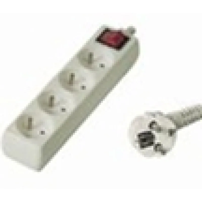 Predlžovací prívod 230V, 5m, 4 zásuvky + vypínač PP4K-05