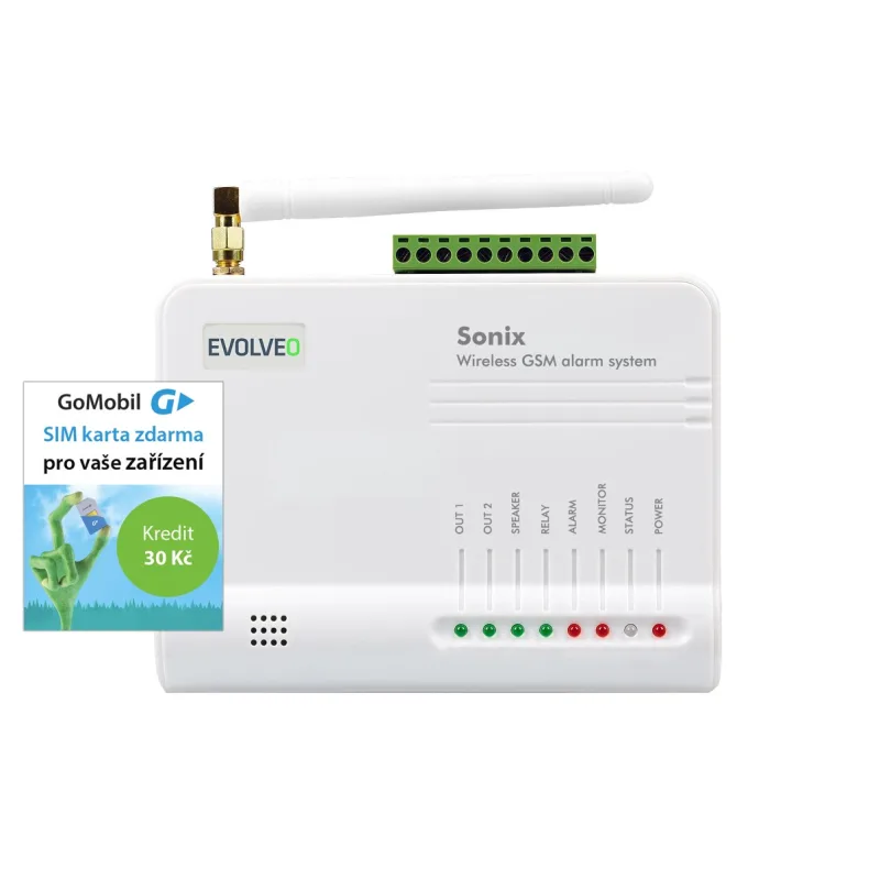 EVOLVEO Sonix - bezdrátový GSM alarm (4 ks dálk. ovl., PIR čidlo pohybu,…