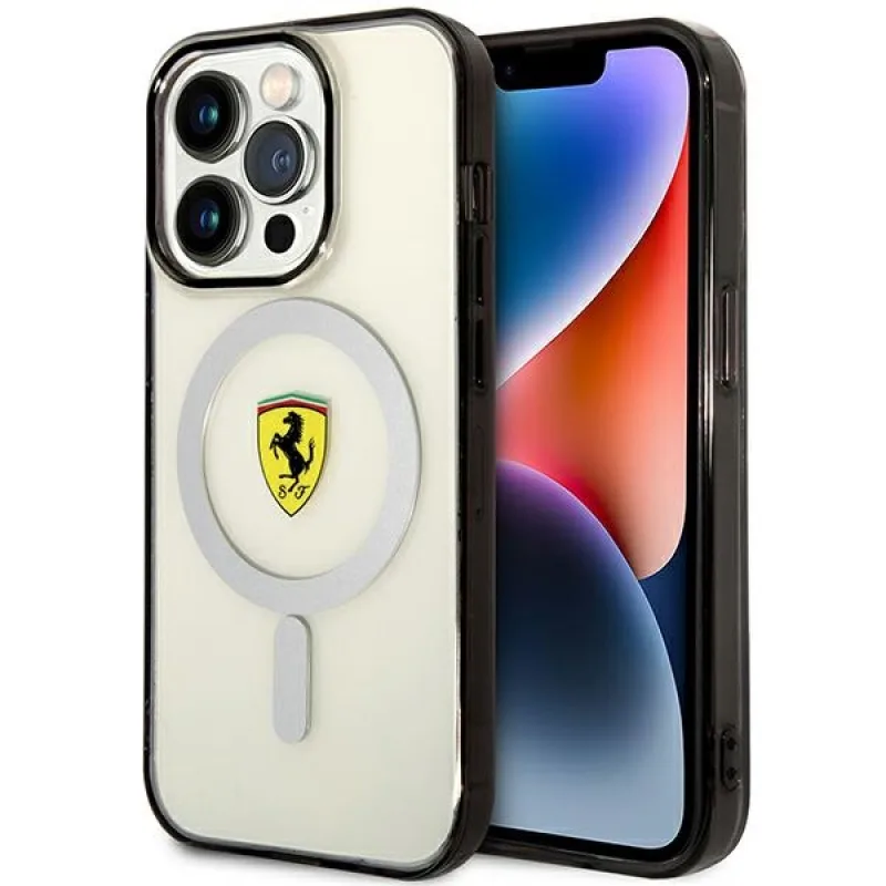 Ferrari FEHMP14XURKT iPhone 14 Pro Max 6,7" priehľadné/priehľadné pevné puzdro Outline Magsafe
