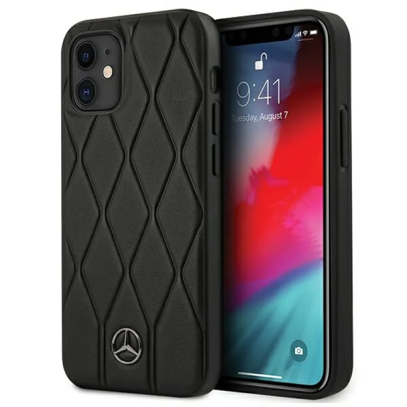 Puzdro Mercedes Wave Line pre iPhone 12 mini - čierne
