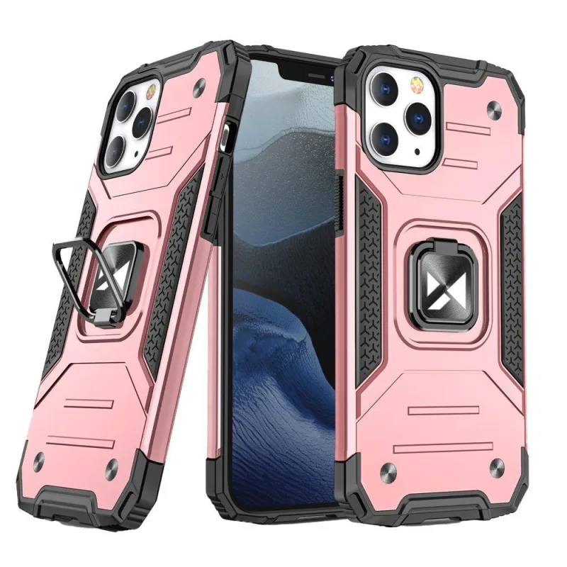 Wozinsky Ring Armor Case Kickstand Tough Rugged Cover pre iPhone 13 Pro rose